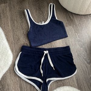 Navy terry cloth set